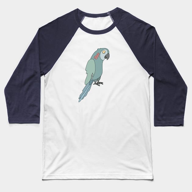 Zombie Parrot Cartoon // Funny Halloween Zombie Baseball T-Shirt by SLAG_Creative